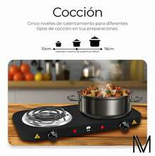 Parrilla Eléctrica Raga 2 Quemadores Acero Inoxidable 2000w Color Negro - Tipo de Enchufe A USA (110-127V) - Ver 3