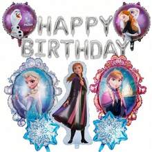 20pcs Frozen Birthday Balloon Set  Anna Olaf Snowflake Birthday Party Family Gathering Aluminum Foil Balloons - Multicolor - View 4