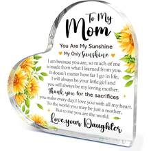 1pc "Dear Mom I Love You" Heart Acrylic Plaque, Meaningful Letter Gift From Daughter & Son, Sentimental Mother's Day Keepsake - Multicolor - View 19
