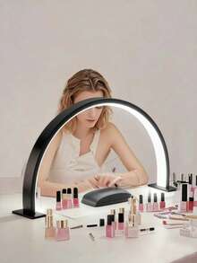 1Pc Half-Moon Shaped Nail Lamp,Nail Lamp Lighting, USB Powered,Controllable On/Off Switch,Suitable For Personal Use In Nail Art, Makeup Table, Handicrafts, Study Table,Nightstand - one-size - View 10