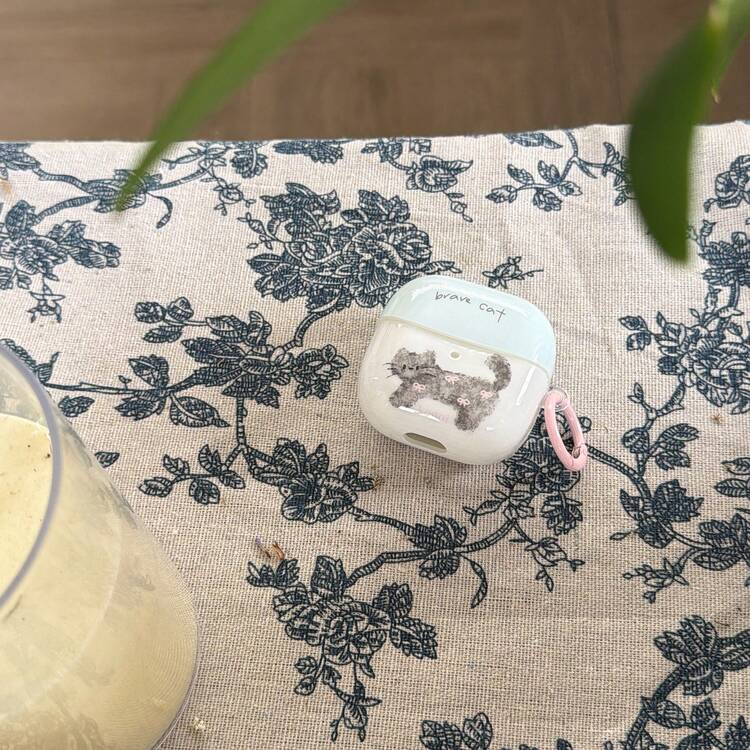 Korean Cartoon Blue Bow Tie Little Gray Cat Earphone Case Compatible With Huawei Freebuds 7i, Freebuds 2 New Version, Freebuds SE3, Freebuds 5i, Pro 3 Cute Korean Style Earphone Case - White - View 4