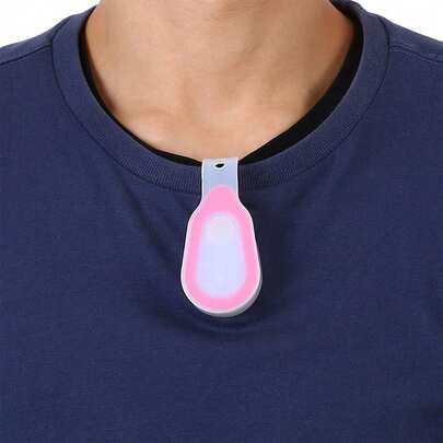 Lámpara LED portátil impermeable para exteriores con luz nocturna y botón de encendido, con clip de silicona (rosa)