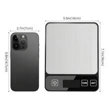 10kg/22.05lb High Precision Digital Kitchen Scale, 1g Accuracy, Large LCD Display, Electronic Food Scale, Coffee Measuring Scale, 6 Unit Conversion: G/Kg/Oz/Lb/Ml/Milk Ml (Batteries Not Included) - Multicolor - View 2