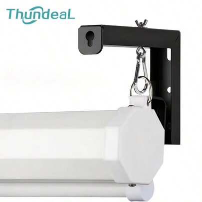 ThundeaL Universal Projector Screen L-Bracket Wall Hanging Mount Black Adjustable Extension With Hook Manual, For Projector Screen