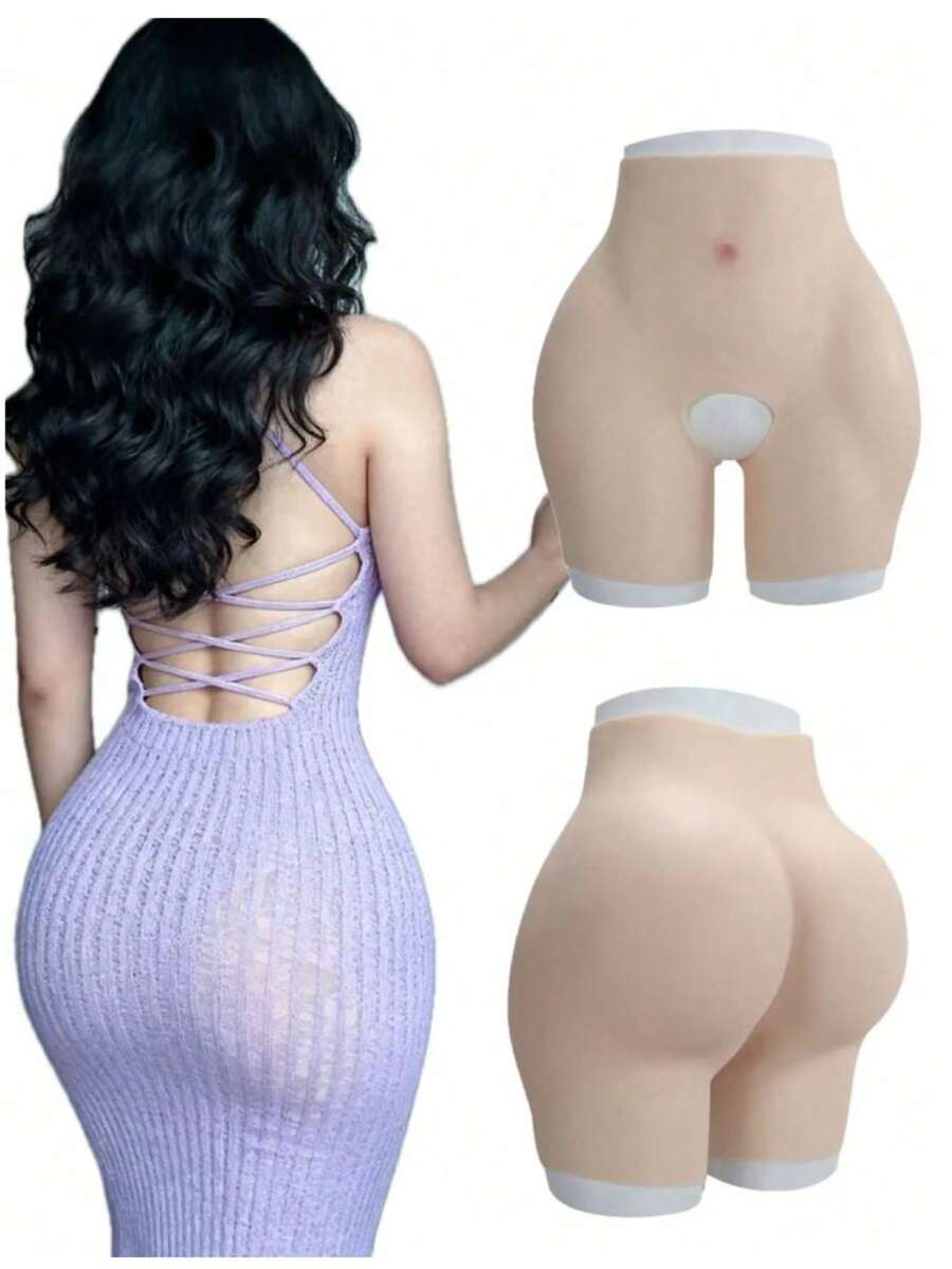 Silicone Padded Butt Lift Shorts, Thickened Shaping Pants For Enhancing Hips And Buttocks, Ideal For Sculpting Desired Buttock Shape - Beige - View 1
