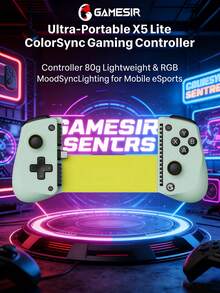GAMESIR X5 Lite Gaming Controller | Hall Effect Joystick 0 Dead Zone | Silicone Button Zero Latency | Type-C Fast Charge | Ergonomic Anti-Slip | Professional-Level Experience Points Tool Lemon Green Single Controller - Lime Green Single Handle - View 1