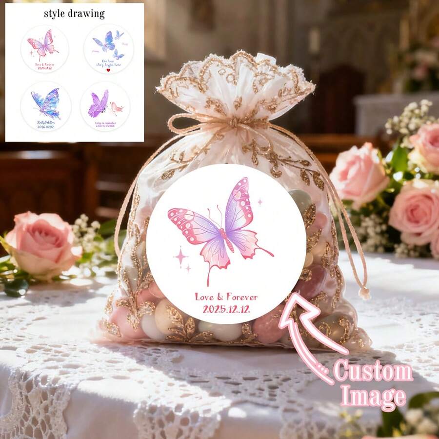 定制贴纸、蝴蝶贴纸、婚礼贴纸、爱情告白贴纸、糖果袋贴纸、礼盒贴纸、信封贴纸、包装贴纸、婚礼季、爱情告白季、情人节、派对、节日、聚会、餐厅、姓名贴纸、定制现代婚礼贴纸、定制婚礼餐巾标签、个性化婚礼文具、婚礼餐巾贴纸、盒子贴纸、包装贴纸、礼品贴纸、留言贴纸 - 4cm-蝴蝶婚禮貼紙 - 查看 1
