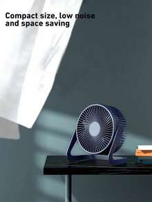1个深蓝色ABS迷你桌面电风扇，静音USB桌面办公风扇，循环风扇 - 藏蓝色 - 查看 3