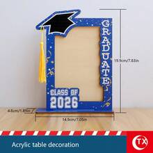 1pc Wooden Graduation Cap Photo Frame - Inspirational Graduation Memento, Classic Vertical Desktop Display Stand, Suitable For Graduates To Showcase Graduation Photos, Graduation Party Decor - Multicolor - View 10