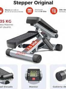 S un ny H eal th & F itn ess Mini Stepper para Ejercicio en Casa, Máquina de Ejercicio de Escaladoras con Faja de Resistencia, Movimiento Twist Opcional y Conexión con la App SunnyFit Gratis - Gris - Ver 4