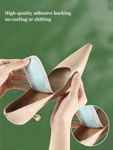 1 Pair Women's Soft Latex 3/4 Cushion Insoles, Sweat-Absorbent Breathable Non-Slip Self-Adhesive Inserts, Suitable For Elegant Commute High Heels, Wedges, Shoes And Other Shoes - Beige - View 3