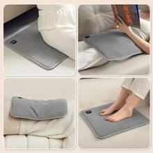 1pc Rapid Heating Seat Cushion, Smart Multi-Level Temperature Control, Large Heating Area, Warm For Outdoor Activities, Refined Fabric, Dotted Anti-Slip Design, Compact & Portable, Suitable For Camping, Fishing, Seat Heating, Office And More Scenarios - Light Grey - View 5