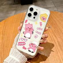 ピンクのクマデザインのTPUスマホケース、透明なエンジェルアイパターンとかわいいテキスト払いき。  17、16、15、14、13、12、11 Plus、Pro、Max、Airに最适。 2 in 1の耐衝撃性、隆起するカメラ保護する、すじの感じ、ファッションシンプル、完璧なクリスマスギフト。 友人、恋人、または自分自身を分けるに。 - クリア - チェックする 5