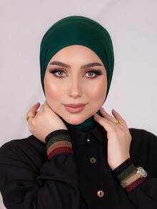 1件装时尚休闲优雅速戴头巾帽，经典简约风格，柔软透气的莫代尔面料，多功能针织头巾，适合日常生活、节日、聚会、祈祷等场合。 - 多色 - 查看 10