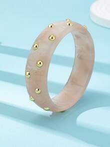 1件装厚树脂手镯，女士多层厚手镯套装，棕色亚克力手镯，日常基本款饰品 - 彩色 - 查看 37