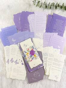 30张/包 复古花卉及英文文字不对称装饰纸片，适用于手工剪贴簿、手账、拼贴画、DIY装饰 - 彩色 - 查看 4