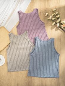 3pcs Women Casual Loose Striped Comfortable Tank Top - Multicolor - View 2