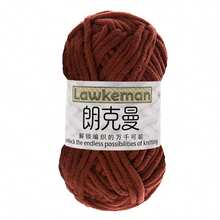 Lawkeman 1包/50克超柔软毛绒雪尼尔粗线，适用于钩编和棒编，约50克/包，蓬松柔软，适合手工编织毯子/工艺品/帽子/鞋子/袜子等，粗涤纶柔软针织钩编线 - 彩色 - 查看 16
