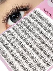 Asiteo 120 piezas de pestañas postizas transparentes con diseño de dibujos animados y apariencia natural, con forma de cola de pez para maquillaje de ojos DIY - C - Ver 6