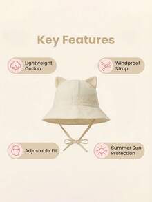 7-14岁儿童棉质披肩渔夫帽，欧美风新款猫耳渔夫帽，适合幼儿 - 1PC - 查看 10