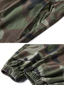 Women's Outdoor Camouflage Cargo Pants, Casual Multi-Pocket Outdoor Sporty Trousers Spring Sports - Army Green - View 6