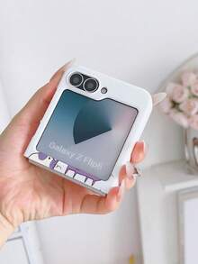 1pc Fashionable And Simple Skin Feel PC Material Cute Cat Element Folding Phone Case, Can Protect And Prevent Falling: SamsungGalaxy Zflip 3/Zflip 4/Zflip 5/Zflip 6/Zflip 7/ Razr 50 Ultra/ Razr 60 Ultra/ Razr 60/ Razr 50/Galaxy Z Flip7 FE