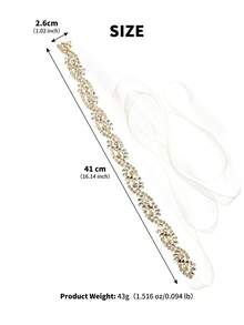 Gold Rhinestone Bridal Belt, Crystal Leaf Vine Wedding Sash, Elegant Evening Dress Waist Accessories - Gold - View 12