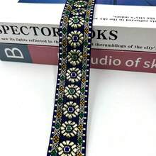 Dây ren jacquard polyester mới, rộng 3cm, kiểu Bohemian, dài 10 thước, thích hợp để trang trí cổ tay áo, cổ áo, viền mũ, rèm cửa, trang trí nhà cửa, đồ thủ công may vá. - A - Xem 5