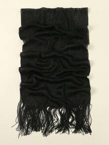 1PC Sparkling Metal Shawl Round Buckle Tassel Scarf, Suitable For Banquet Dresses And Wedding Parties, Lightweight And Breathable