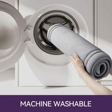 1pc Luxurious Soft Coral Fleece Floor Mat, Non-Slip, Hand Washable - Ideal For Bathroom, Living Room, Entryway - Elegant Gray Rectangular Mat, Bathroom Mat - Grey - View 5