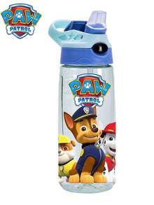 Paw Patrol 1个“成就伟业”可爱卡通图案儿童水瓶，20盎司，带提手和硅胶吸管，防漏盖，4种颜色可选，适合返校、工作、户外运动、旅行、生日、感恩节、毕业、情人节等场合作为礼物 - 彩色 - 查看 2