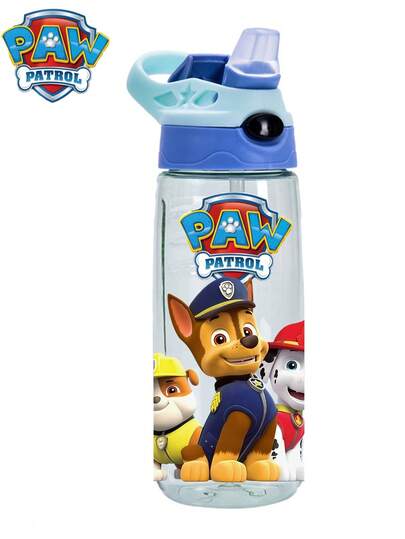  1pc Paw Patrol Cartoon Pattern Kids Water Bottle, 20oz With Handle & Silicone Straw, Leak-Proof Lid, 4 Colors, Suitable For Back To School, Work, Outdoor Sports, Travel, Birthday, Thanksgiving, Graduation, Valentine's Day Gifts
