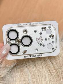 1Set Luxury 3D Rhinestone Bow Star Heart Full Cover Metal Camera Protection Film Compatible With IPhone 17 Pro Max 17 Por Lens Cover Electroplating Ring Film