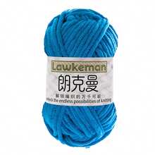 Lawkeman 1包/50克超柔软毛绒雪尼尔粗线，适用于钩编和棒编，约50克/包，蓬松柔软，适合手工编织毯子/工艺品/帽子/鞋子/袜子等，粗涤纶柔软针织钩编线 - 彩色 - 查看 28
