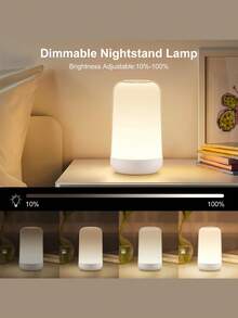 1PC Smart Night Light, Touch-Adjustable Lighting, Usb Multi-Functional, Creative Night Light, Wireless Bedside Music Ambient Light. - Multicolor - View 5