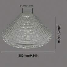 9.84in Pyramid-Shaped Clear Glass Pendant Light Shade, Nordic Medieval Style, E26/E27 Base, Lamp Shade Only