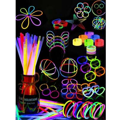 200 que phát sáng cải tiến, que phát sáng tiệc tùng, que phát sáng phụ trợ chất lượng cao, que phát sáng đám cưới nhiều màu sắc, phát sáng liên tục 8-12 giờ, thích hợp cho tiệc chiêu đãi, hòa nhạc, quán bar, câu lạc bộ đêm, tiệc ánh sáng và các dịp khác (Số lượng bao gồm que phát sáng + đầu nối), đóng gói ngẫu nhiên.