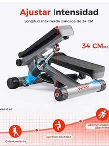 S un ny H eal th & F itn ess Mini Stepper para Ejercicio en Casa, Máquina de Ejercicio de Escaladoras con Faja de Resistencia, Movimiento Twist Opcional y Conexión con la App SunnyFit Gratis - Gris - Ver 5