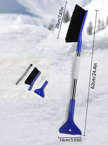 1pc Multifunctional Car Snow Shovel, 2-In-1 Car Snow Brush, Winter Car Ice Scraper & Snow Brush - Multicolor - View 3