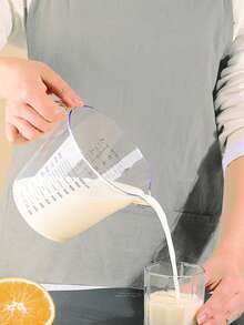 1pc [Heat-Resistant Measuring Cup] Heat-Resistant Glass Measuring Cup With Handle And Scale, 300ml, 600ml, 1000ml Large Capacity Transparent Measuring Cup, Material, Kitchen Baking Tool, Suitable For Eggs, Milk, Juice And Ingredients - Clear - View 4