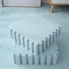 24片装柔软拼图地垫地毯，柔软爬行区地毯，防滑床边垫，DIY地毯，方形互锁地砖，卧室/客厅装饰 - 彩色 - 查看 10