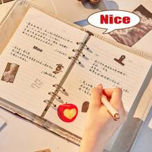 1本 A5 布面封面筆記本，復古風貼紙 DIY 厚款便條本，高品質 2026 新年禮物，返校文具用品 - 棕色 - 查看 7
