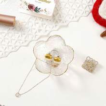 1PC Hot-Selling Glass Jewelry Tray Ring Dish Cute Vanity Organizer For Nightstand Bathroom Bedroom Decor Perfect Valentine's Birthday Gift For Women - Multicolor - View 5