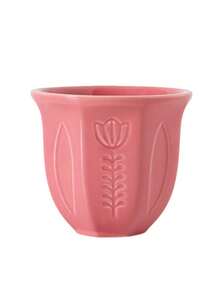 6pcs/Set Embossed Ceramic Tulip Cups (100ml) - Arabic Style Matcha And Coffee Cups, Suitable For Eid Al-Adha