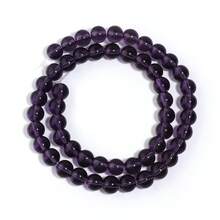 1颗透明紫色玻璃圆珠，尺寸4/6/8/10/12毫米，时尚休闲饰品DIY制作珠子，适用于手链、项链、首饰、手机挂件、钥匙扣、工艺装饰，批发珠子 - 紫色 - 查看 9