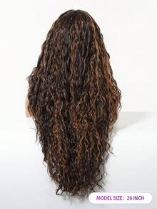 26英寸长钢琴棕金色小到中卷多层次发型合成自然假发蕾丝前假发13*6*1手工编织蕾丝化纤发日常进口丝绸派对婚礼音乐节万圣节礼物 - 間色 - 查看 6