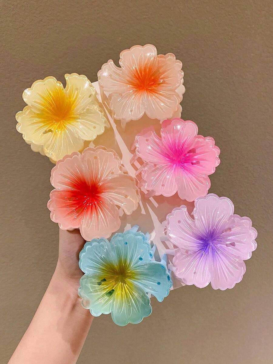 3/6pcs Kids Cute Minimalist Cartoon Claw Clips, Versatile Elegant Sweet Hair Clips Accessories For Girls - Multicolor - View 1