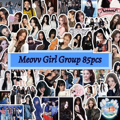 85pcs Korean Girl Group Meovv - 6th Generation High-Visuals Super Model Girl Group - Graffiti Celebrity Stickers - DIY Creative Phone Case, Laptop, Water Bottle Decor - Fan Merchandise - Birthday Gift - Holiday Gift