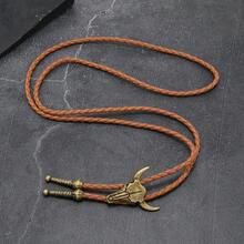 1pc Unisex Bolo Tie, Rodeo Cowboy Leather Bull Head Necklace, Western Style - Multicolor - View 14