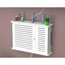 Les-Theresa Wifi Router Box Cabinet Wall Mounted Wifi Storage Box Cover Router Floating Shelf Adjustable Hider Cord Container Wifi Cabinet Router Rack For Wires Routers Home Office Double Door - Double Tier - View 6